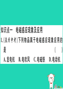2019春九年级物理全册 第十八章 第二节 科学探究：怎样产生感应电流习题课件 （新版）沪科版