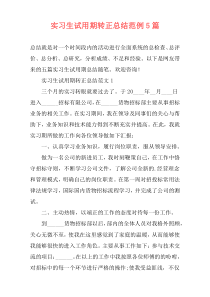 实习生试用期转正总结范例5篇