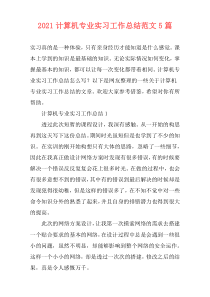 2021计算机专业实习工作总结范文5篇