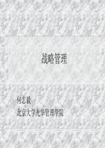 战略管理(北大光华何志毅)