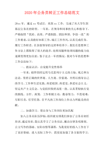 2021年公务员转正工作总结范文