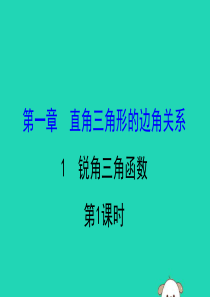2019版九年级数学下册 第一章 直角三角形的边角关系 1.1 锐角三角函数（第1课时）教学课件 （