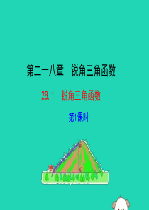 2019版九年级数学下册 第二十八章 锐角三角函数 28.1 锐角三角函数（第1课时）教学课件1 （