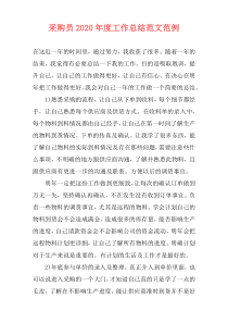采购员2021年度工作总结范文范例