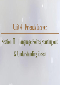 2019-2020学年新教材高中英语 Unit 4 Friends forever Section 