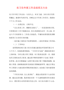 实习生年度工作总结范文大全