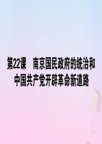 2019-2020学年新教材高中历史 第七单元 中国共产党成立与新民主主义革命兴起 第22课 南京国