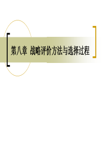 战略评价方法与选择过程