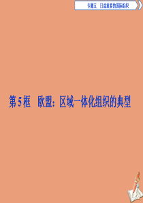 2019-2020学年高中政治 专题五 日益重要的国际组织 第5框 欧盟：区域一体化组织的典型课件 