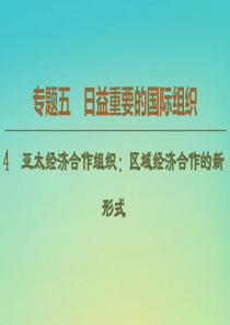 2019-2020学年高中政治 专题5 4 亚太经济合作组织：区域经济合作的新形式课件 新人教版选修