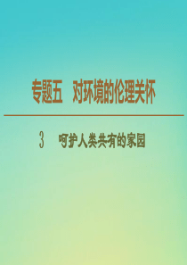 2019-2020学年高中政治 专题5 3 呵护人类共有的家园课件 新人教版选修6