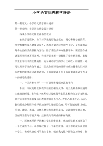 小学语文优秀教学评语