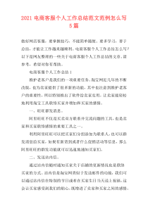 2021电商客服个人工作总结范文范例怎么写5篇
