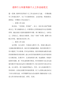 老师个人年度考核个人工作总结范文