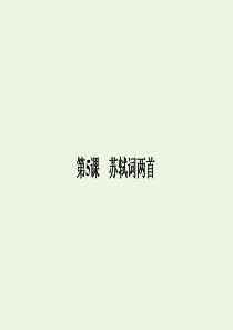 2019-2020学年高中语文 2.5 苏轼词两首课件 新人教版必修4