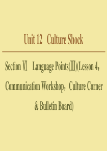 2019-2020学年高中英语 Unit 12 Culture Shock Section Ⅵ La