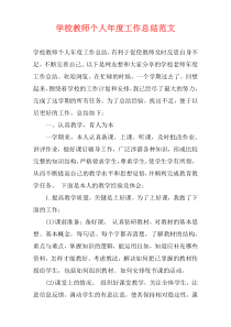 学校教师个人年度工作总结范文