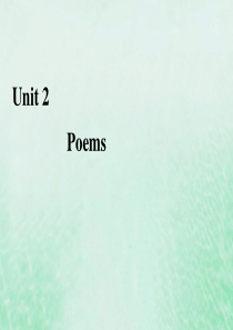2019-2020学年高中英语 Unit 2 Poems Section Ⅱ Warming Up 
