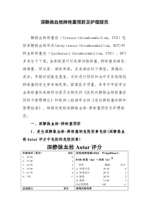 深静脉血栓肺栓塞预防及护理规范