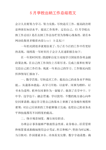 5月学校出纳工作总结范文