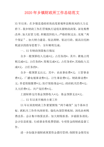 2021年乡镇财政所工作总结范文