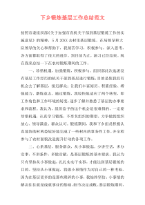 下乡锻炼基层工作总结范文