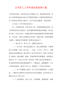 公司员工工作年度总结范例5篇