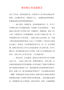 林长制工作总结范文