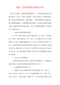 统计工作总结范文范例2021