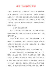 统计工作总结范文范例