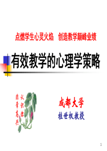 有效教学的心理学策略