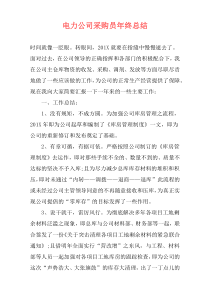 电力公司采购员年终总结