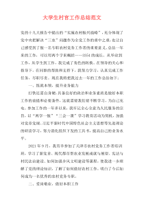 大学生村官工作总结范文