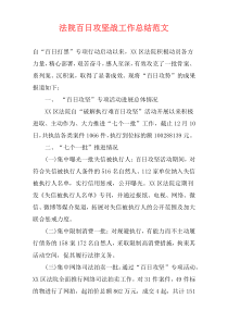 法院百日攻坚战工作总结范文