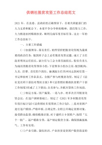 供销社脱贫攻坚工作总结范文