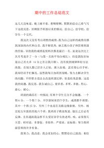 期中的工作总结范文