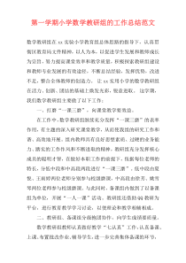 第一学期小学数学教研组的工作总结范文