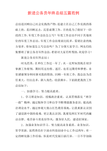 新进公务员年终总结五篇范例