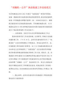 “双随机一公开”执法检查工作总结范文