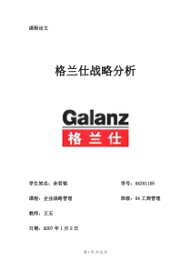 格兰仕战略分析终稿