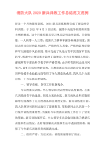 消防大队2021新兵训练工作总结范文范例