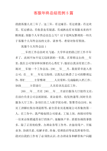 客服年终总结范例5篇