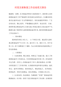 村党支部换届工作总结范文报告