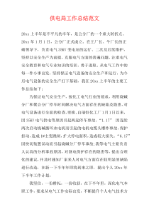 供电局工作总结范文