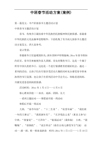 中班春节活动方案(案例)