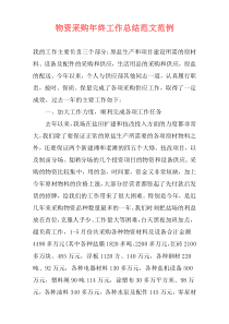 物资采购年终工作总结范文范例
