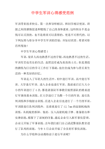 中学生军训心得感受范例