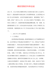 钢材采购员年终总结