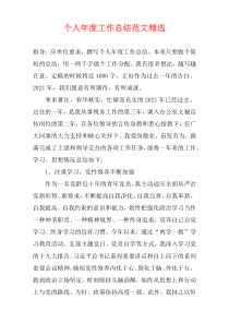 个人年度工作总结范文精选
