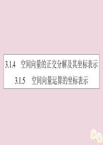 2019-2020学年高中数学 第三章 空间向量与立体几何 3.1.4 空间向量的正交分解及其坐标表